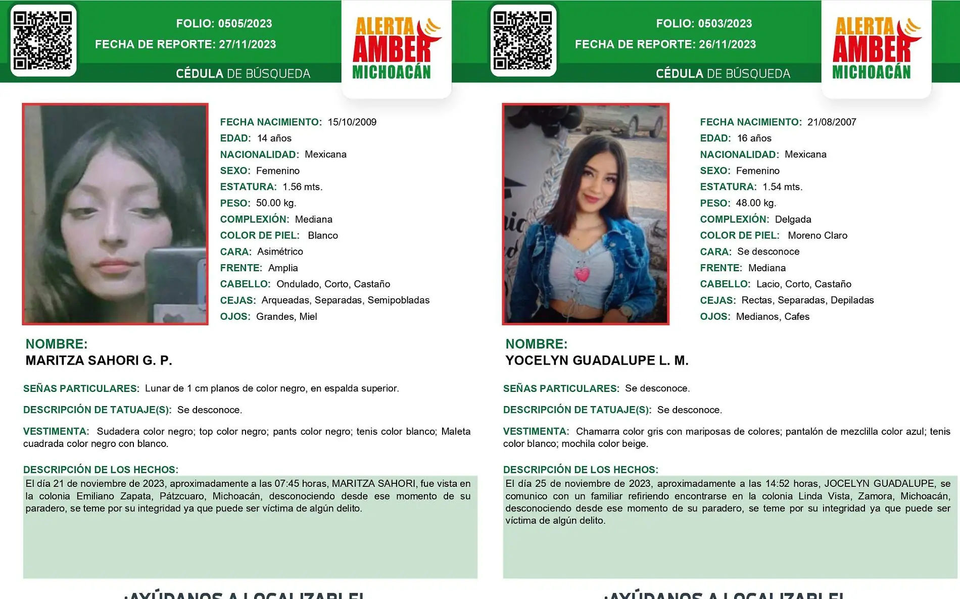 Alerta amber en Pátzcuaro y Zamora